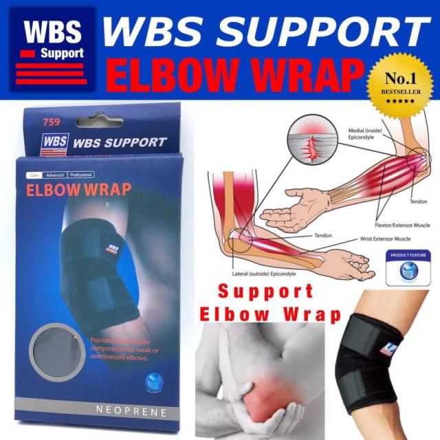 Wbs Support Elbow wrap ข้าพันข้อศอก แก้ปวดข้อศอกลดการอักเสบ ราคาส่ง 45 บาท
