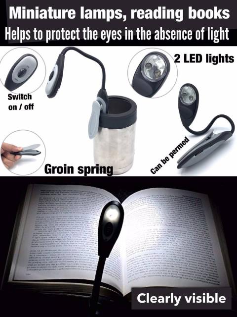 Miniature Lamps Reading Book โคมไฟอ่านหนังสือพกพา ดัดได้ 2 เลนส์ Led 12 ชิ้นราคา 200 บาท
