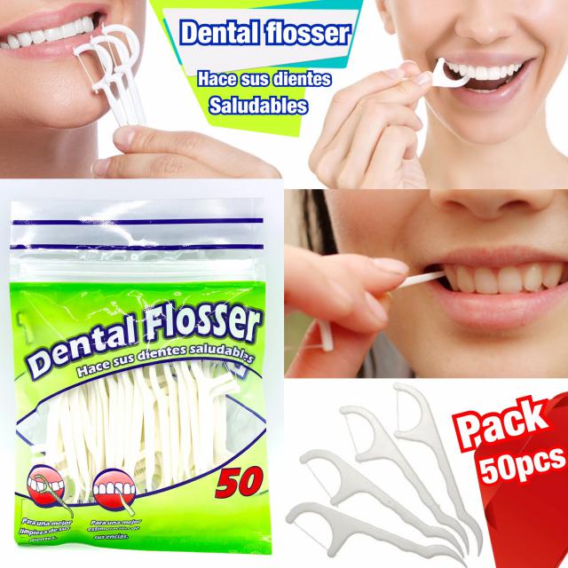 Dental Flosser ไหมขัดฟันหัวปลายแหลมแคะเศษอาหาร ฟันขาวสวยแบบธรรมชาติ ราคาส่ง 25 บาท