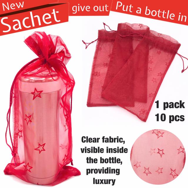 Sachet Put a bottle in ซองผ้าเก็บใส่กระติก หูลูดปิด ผ้าแก้วพิมลายดาวในตัว ราคาส่ง 35 บาท
