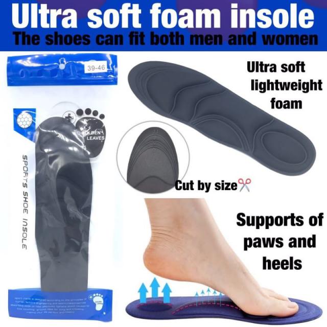 Ultra Soft Foam insole แผ่นพื้นรองเท้าผ้าแบบโฟม 7มิติ รองเท้ารอบด้าน ไซด์ตัดตามเบอร์ได้ ราคาส่ง 35 บาท