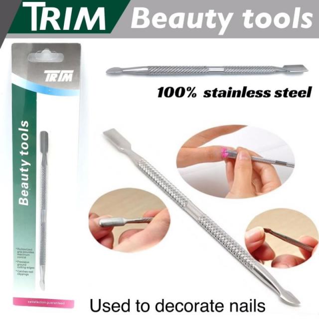 Trim Beauty tools ที่แซะเล็บสแตนเลส 2 ห้ว สแตนเลสแท้ ขูดเล็บทำความสะอาดเล็บ ราคาส่ง 25 บาท