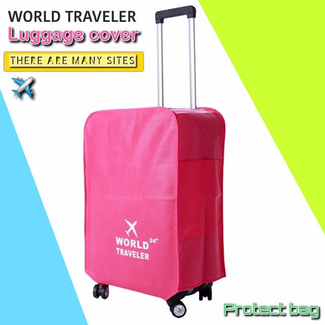 World Traveler Cover Bag ผ้าคลุมกระเป๋าเดินทาง กันลอยกระเป๋า คลุมรอบทิศทาง ราคาส่ง 25 บาท
