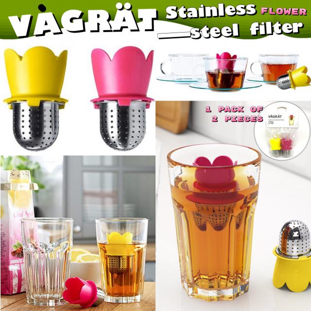 Vagrat Stainless Steel Filter ดอกไม้กรองชาสแตนเลส ใช้กรองชาในแก้วน้ำรูปทรงดอกไม้ ราคาส่ง 25 บาท