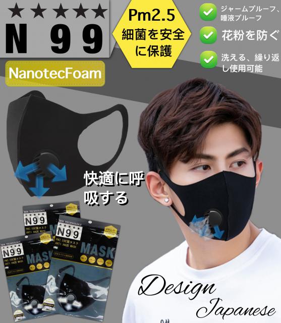 N99 mask Nanotec Foam หน้ากากนาโนเทคโฟมกันฝุ่นกันเชื้อโรค+วาล์วหายใจโล่ง ราคาส่ง 35 บาท