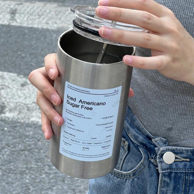 coffee mug stainless steel แก้วกาแฟสแตนเลส 600ml ซื้อ 1 แถม 1