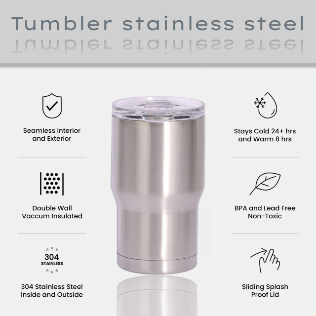 Stainless steel tumbler แก้วสแตนเลสเก็บอุณหภูมิพกพา ซื้อ 1 แถม 1