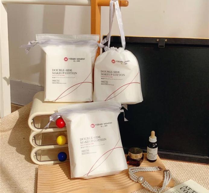 DOUBLE SIDE MAKEUP COTTON แผ่นลำลีเช็ดหน้า ราคาส่ง 25 บาท