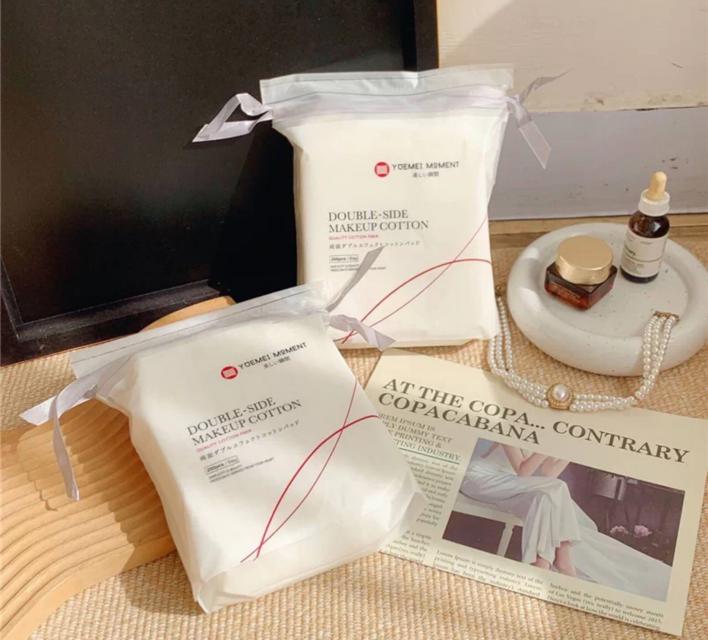 DOUBLE SIDE MAKEUP COTTON แผ่นลำลีเช็ดหน้า ราคาส่ง 25 บาท