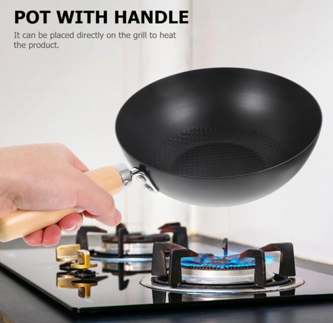 IRON PAN กระทะเหล็กด้ามไม้ ราคาส่ง 110 บาท