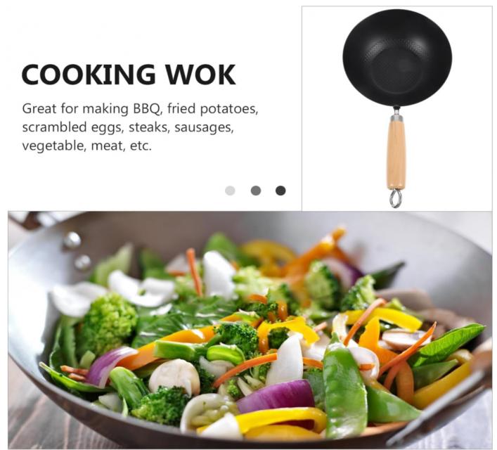 IRON PAN กระทะเหล็กด้ามไม้ ราคาส่ง 110 บาท