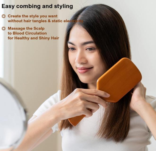 WOODEN COMB แปรงหวีไม้สุขภาพ