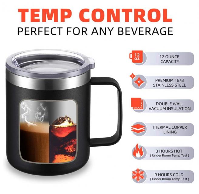 Tumbler stainless steel แก้วน้ำสแตนเลสมือจับ ซื้อ 1 แถม 1