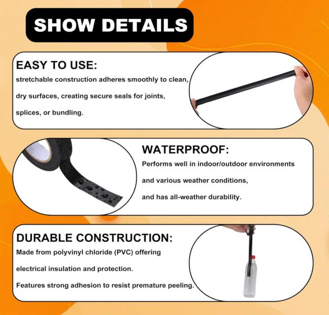 ELECTRICAL TAPE เทปพันสายไฟพันท่อ ราคาส่งแพ็ค 25 บาท