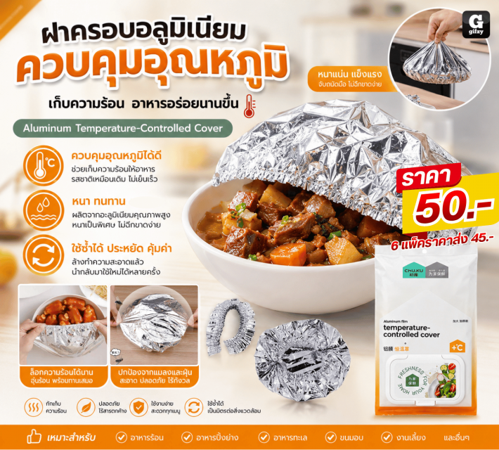Aluminum Temperature Controlled Cover ฝาครอบอลูมิเนียม ราคาส่ง 45 บาท