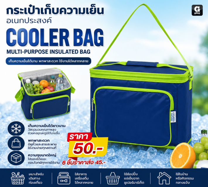 COOLER BAG กระเป๋าเก็บความเย็นอเนกประสงค์