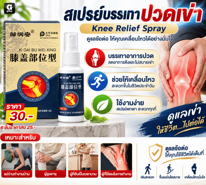 Knee Relief Spray สเปรย์บรรเทาปวดเข่า ราคาส่ง25บาท
