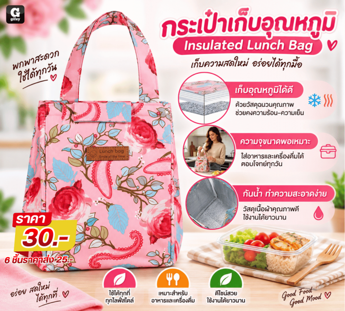 Insulated Lunch Bag กระเป๋าเก็บอุณหภูมิ