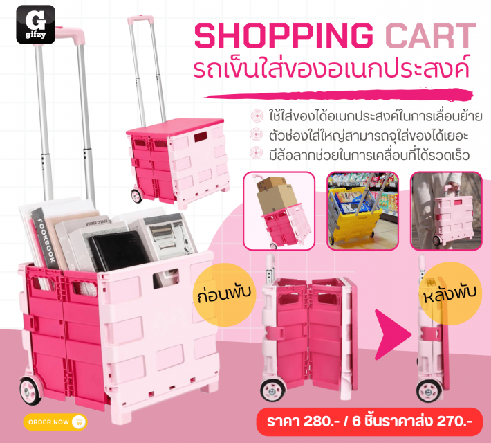 SHOPPING CART รถเข็นใส่ของอเนกประสงค์ ราคาส่ง 270 บาท