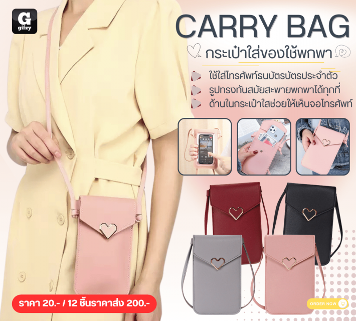 CARRY BAG กระเป๋าใส่ของใช้พกพา 12 ชิ้นราคาส่ง 200 บาท