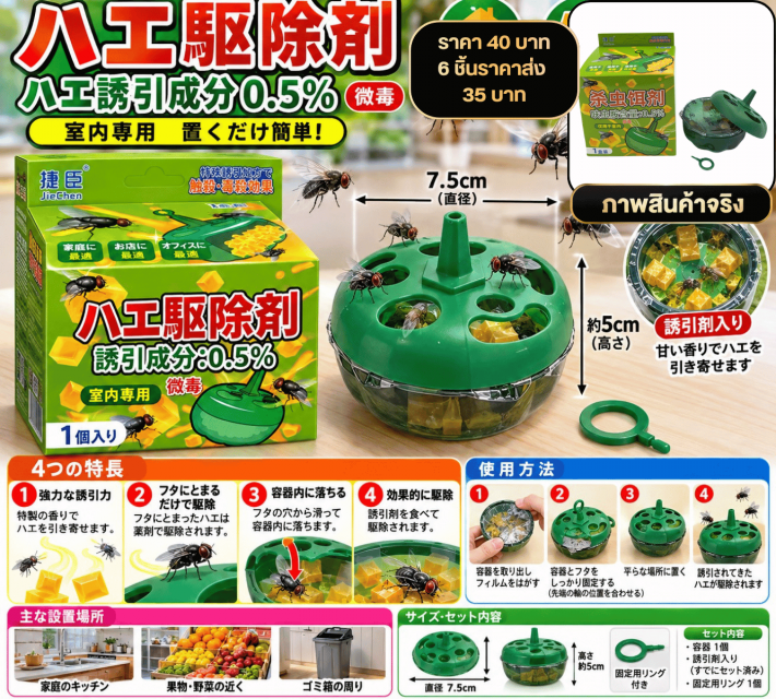 Fly Trap Box กล่องดักแมลงวัน ราคาส่ง 25 บาท